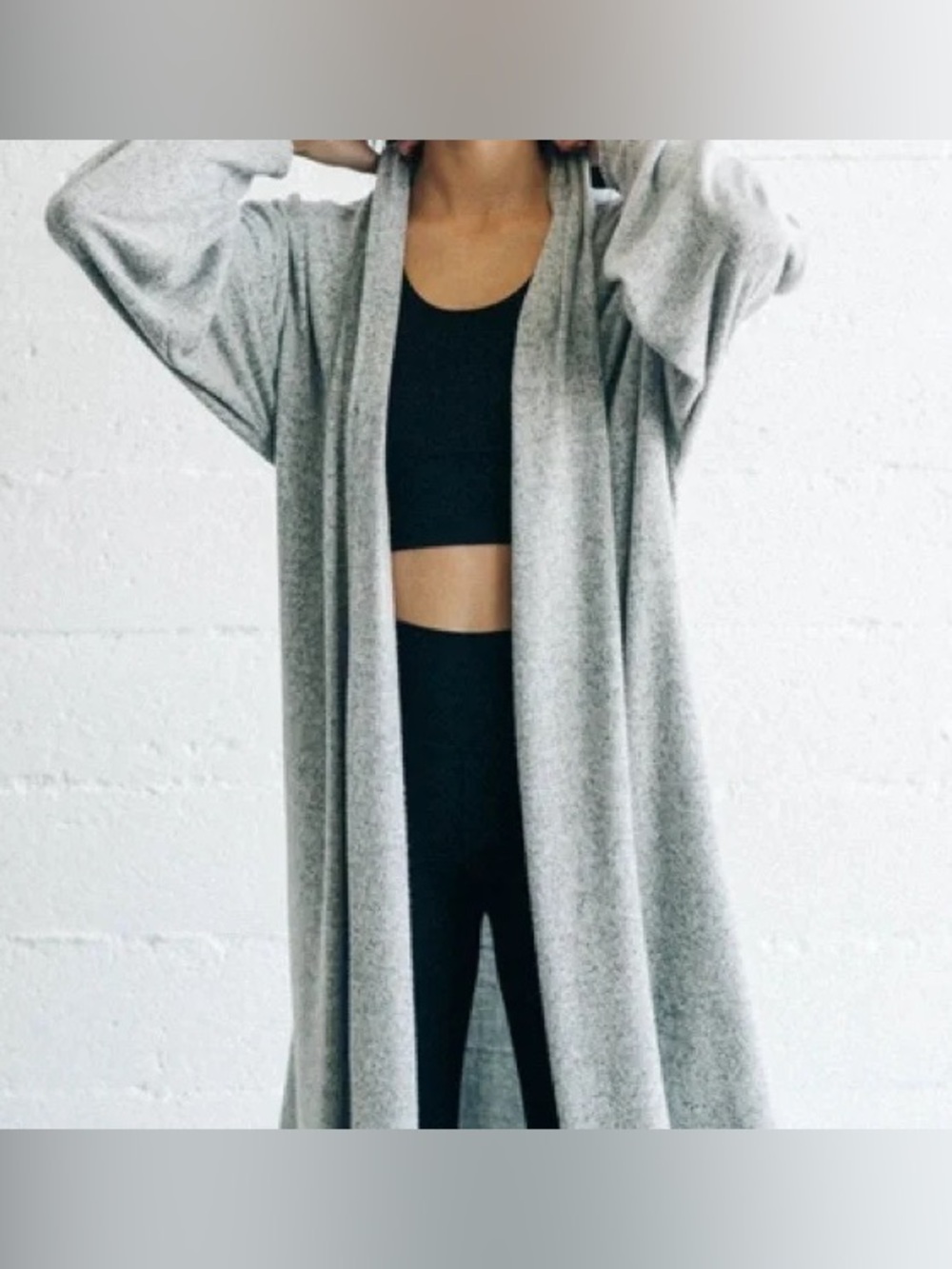 Joah Brown ONE SIZE Etoile cardigan in grey - Picture 2 of 8